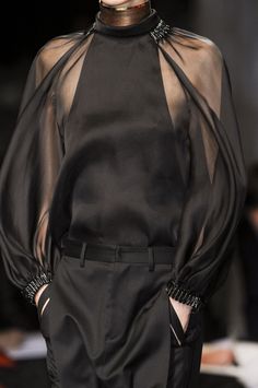 blouse noire soie