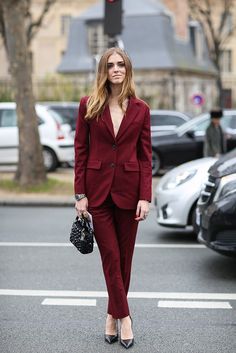 tailleur pantalon bordeaux