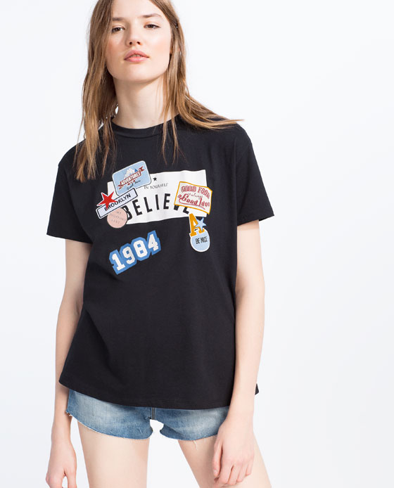 tee-shirt patch ZARA 