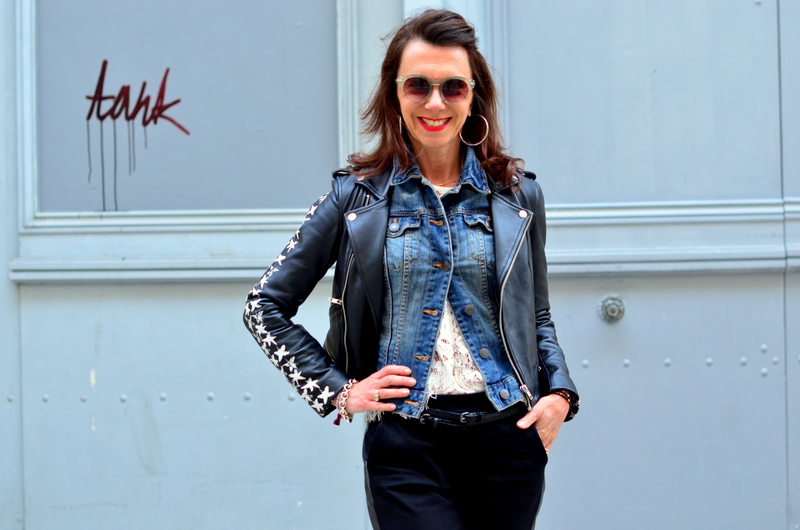 blouson cuir Maje et blouson jean 