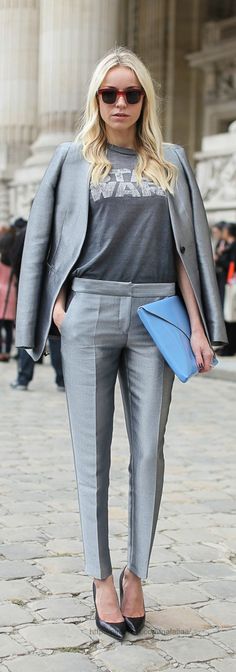 tailleur pantalon gris