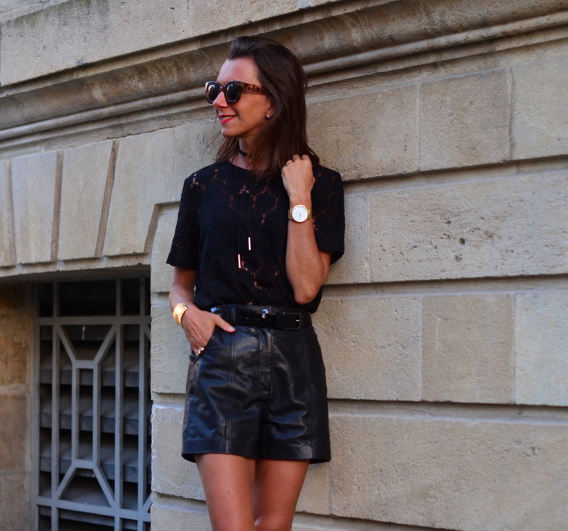 short cuir MAJE 